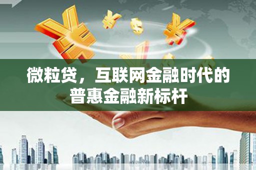 华蓥微粒贷，互联网金融时代的普惠金融新标杆