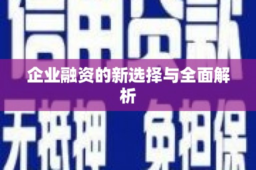 华蓥企业融资的新选择与全面解析